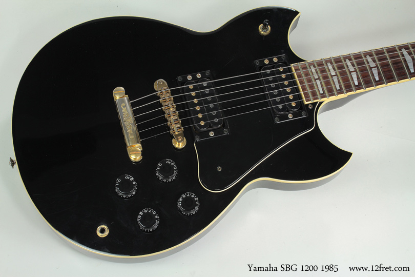 Here's a very clean 1985 Yamaha SBG1200.  Featuring a mahogany body with maple cap, and a maple neck (similar to Gibson Les Paul construction at the time), this is a seriously good guitar.   

Yamaha built a range of solidbody electrics from the 1970's and achieved some success with them, though not as much as with their acoustic line.  A number of prominent players were seen with the higher end models, including Carlos Santana and more recently, John Frusciante.